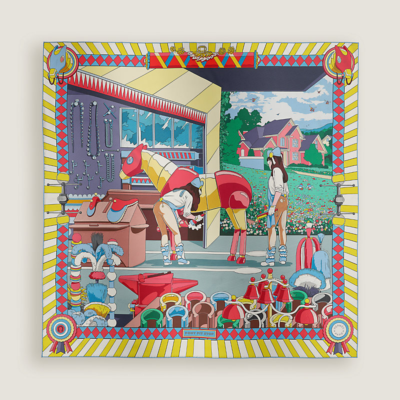 HERMES レンゲ Pony Pit Stop double face scarf 90 | Hermès Mainland China